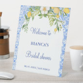 ブルーメディタランタイルアーチウェルカムブライダルシャワー 台座サイン (インサイチュ)