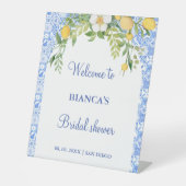 ブルーメディタランタイルアーチウェルカムブライダルシャワー 台座サイン (正面)