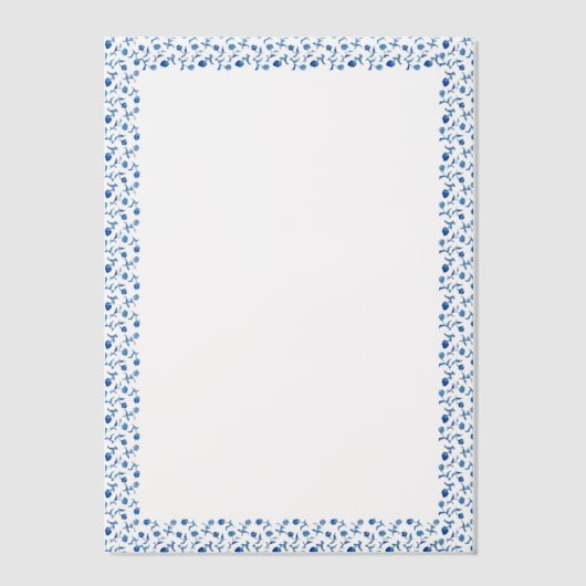 ブルーメディテランのタイルイタリアンミニマ結婚リスト ベラム紙招待状 (正面)