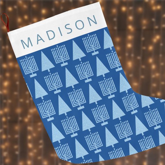 ブルーメリーインターフェイスクリスムカかわいい子供名 ラージクリスマスストッキング