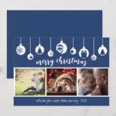 ブルーメリークリスマスの吊るしオーナメントの写真 シーズンカード (正面/裏面)