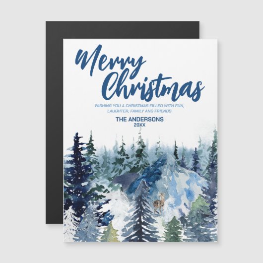 ブルーメリークリスマスの木の森のモダン休日 (正面/裏面)