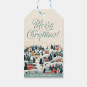 ブルーメリークリスマスウィンタービレッジホリデー ギフトタグ (裏面)