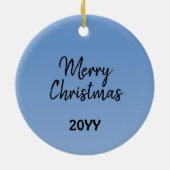 ブルーメリークリスマスゴベルフィッシュ熱気球 セラミックオーナメント (裏面)