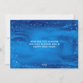 ブルーメリークリスマススクリプトオーバーレイホリデーフォト シーズンカード (裏面)