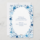 ブルーメリークリスマススノーフレークの雪の写真 シーズンカード (裏面)