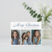ブルーメリークリスマススリーフォトデザイン シーズンポストカード (スタンド正面)