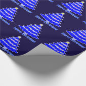 ブルーメリークリスマスツリー ラッピングペーパー (角)