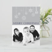 ブルーメリークリスマスファミリーフォトホリデーカード シーズンカード (スタンド正面)