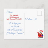 ブルーメリークリスマスフォトパーソナライズされたー ポストカード (裏面)