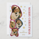 ブルーメリークリスマスフォトモダンフレオーガニックーム シーズンカード (正面)