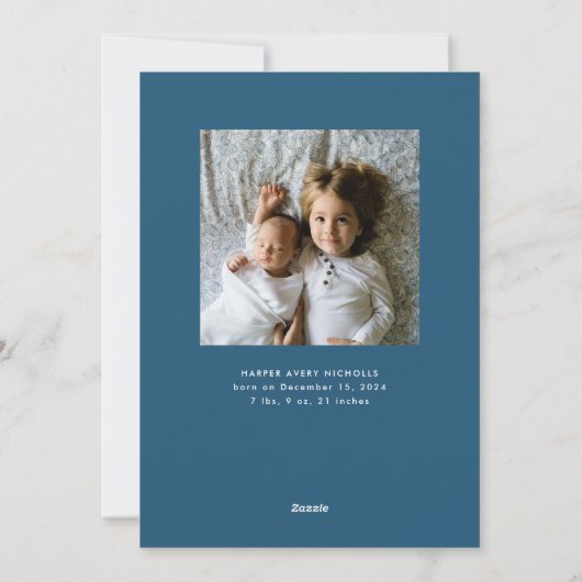 ブルーメリークリスマスベビー誕生のお知らせ シーズンカード (裏面)