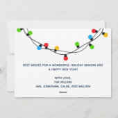 ブルーメリークリスマスライト子供たち写真かわいい シーズンカード (裏面)