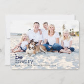 ブルーメリークリスマス2枚の写真カード シーズンカード (正面)