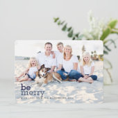 ブルーメリークリスマス2枚の写真カード シーズンカード (スタンド正面)