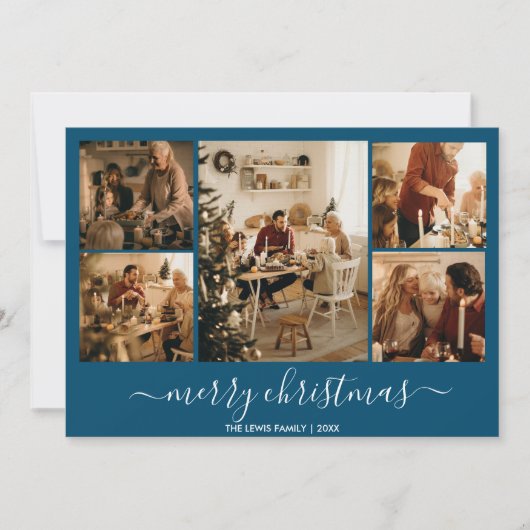 ブルーメリークリスマス5 – フォトホリデーカード シーズンカード (正面)