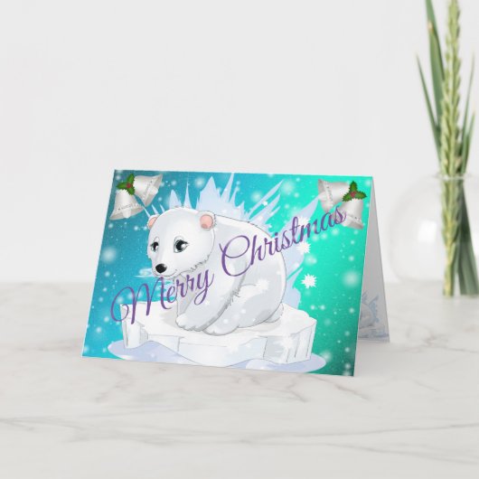 ブルーメリークリスマス カード (正面)