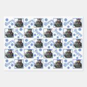 ブルーメリーハッピーオールフォトタイポグラフィ ラッピングペーパーシート (正面)