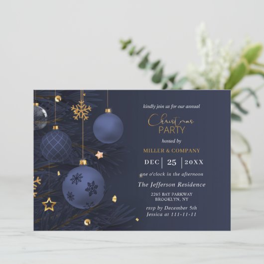 ブルーメリー伝統的クリスマスホリデーパーティー 招待状 (スタンド正面)
