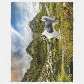 ブルーメルコリーシープハーディングパーソナライズされた- フリースブランケット (正面)