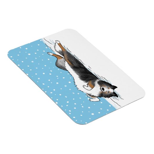 ブルーメルシェットランドシェプドッグシェットランド・ シープドッグウィンタースノー マグネット (右側)