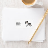 ブルーメルシェトランドシェプドッグドッグ&カスタム文字 ラベル (インサイチュ)