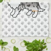 ブルーメルシェトランドシープドッグシェットランド・ シープドッグ漫画の犬 キッチンタオル (折り畳み)