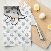 ブルーメルシェトランドシープドッグシェットランド・ シープドッグ漫画の犬 キッチンタオル (四つ折り)