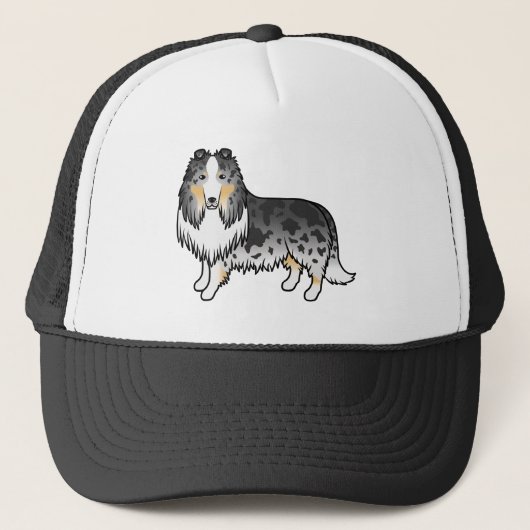 ブルーメルラザラコリーかわいい漫画の犬 キャップ (正面)