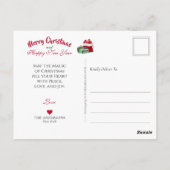 ブルーメルラフのコリー&子猫、魔法クリスマス –  ポストカード (裏面)