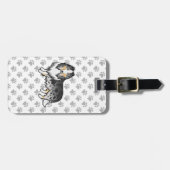 ブルーメルラフCollieかわいい漫画の犬と文字 ラゲッジタグ (正面横)