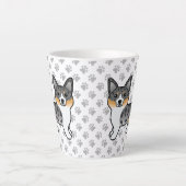 ブルーメルルカーディガンウェルシュコーギーマンガードッグ&ポーズ カフェラテマグ (正面)