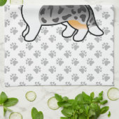 ブルーメルルカーディガンウェルシュコーギー漫画の犬 キッチンタオル (折り畳み)