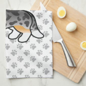 ブルーメルルカーディガンウェルシュコーギー漫画の犬 キッチンタオル (四つ折り)