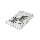 ブルーメルルカーディガンウェルシュコーギー漫画の犬 バスマット (アングル)