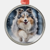 ブルーメルルシェットランド・ シープドッグホリデイ メタルオーナメント (正面)