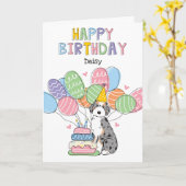 ブルーメルルタンオージーエドードルドッグハッピーバースデー カード (黄色い花)