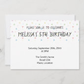 ブルーメルルフランスのブルドッグカートゥーンドッグ誕生日 招待状 (裏面)