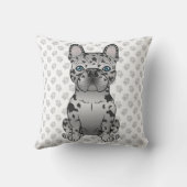 ブルーメルルフランスのブルドッグフランスかわいい犬とポーズ クッション (裏面)