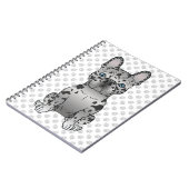 ブルーメルルフランスのブルドッグフランスかわいい犬とポーズ ノートブック (左側)