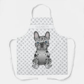 ブルーメルルフランスのブルドッグフレンチーかわいい犬と名前 エプロン (正面)