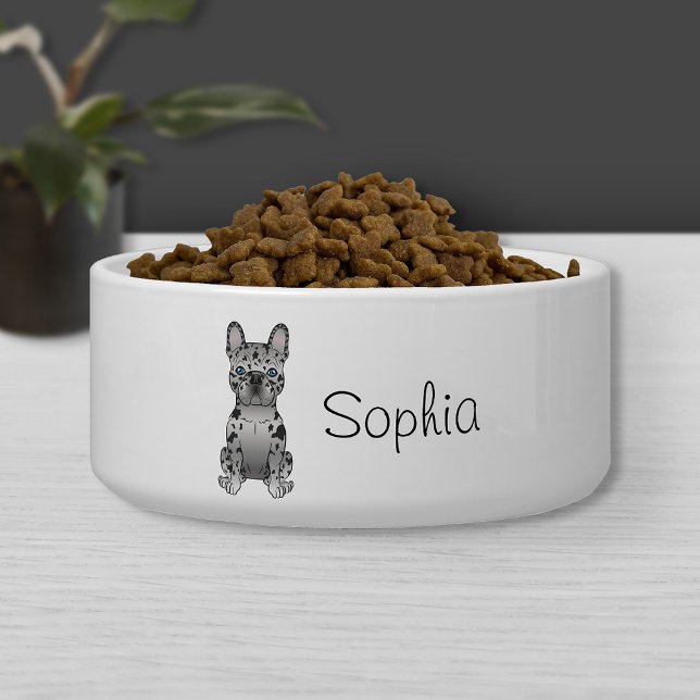 ブルーメルルフランスのブルドッグフレンチーかわいい犬と名前 ボウル (クリエイターアップロード済み)