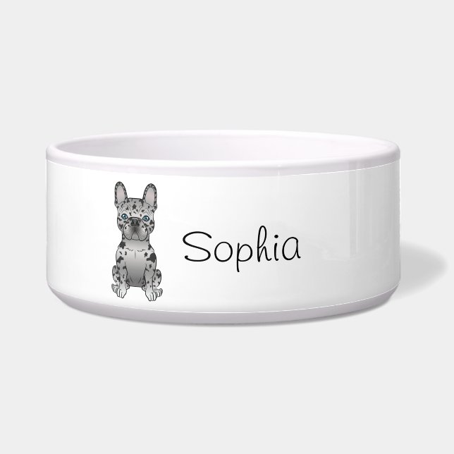 ブルーメルルフランスのブルドッグフレンチーかわいい犬と名前 ボウル (正面)