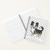 ブルーメルルロングコートチワフアドッグ&カスタム文字 ノートブック (内部)