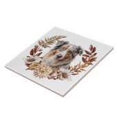 ブルーメルレオーストラリアシェパードドッグオータムリース タイル (側面)