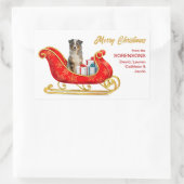 ブルーメルレオーストラリア羊飼いクリスマススイー 長方形シール (バッグ)