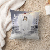 ブルーメルレコリーエンジェル，犬の天国 – ペット記念碑 クッション (ブランケット)