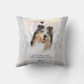 ブルーメルレコリーエンジェル，犬の天国 – ペット記念碑 クッション (裏面)