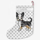 ブルーメルレスムースコートチワホアワカワイドッグ&ネーム スモールクリスマスストッキング (裏面)