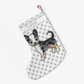 ブルーメルレスムースコートチワホアワカワイドッグ&ネーム スモールクリスマスストッキング (裏面 (吊り時))